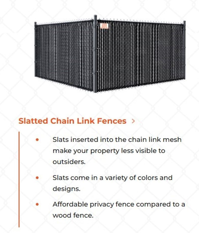 metal fence - Slatted Chain Link Fence style