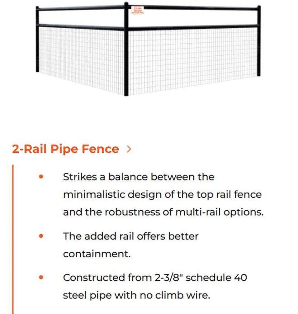 metal fence - 2-Rail Pipe Fence style