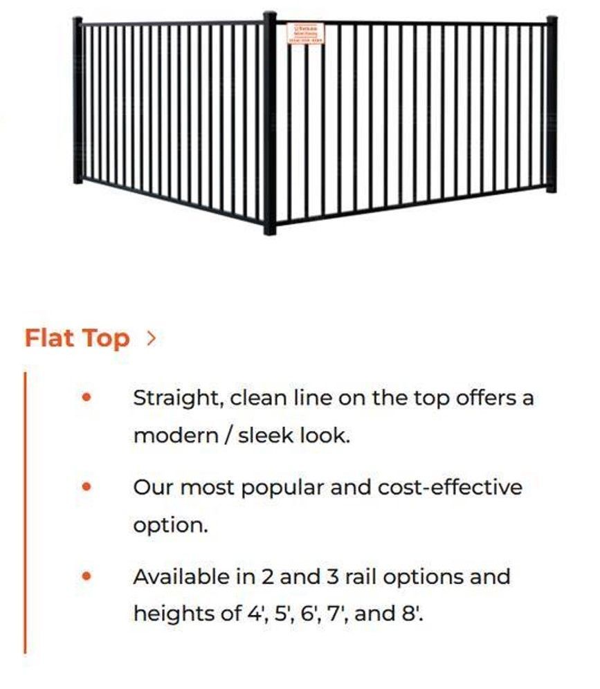 metal fence - Flat Top style