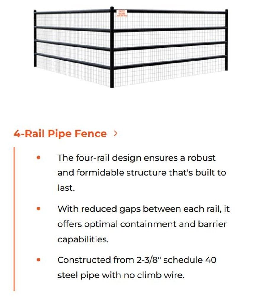 metal fence - 4-Rail Pipe Fence style
